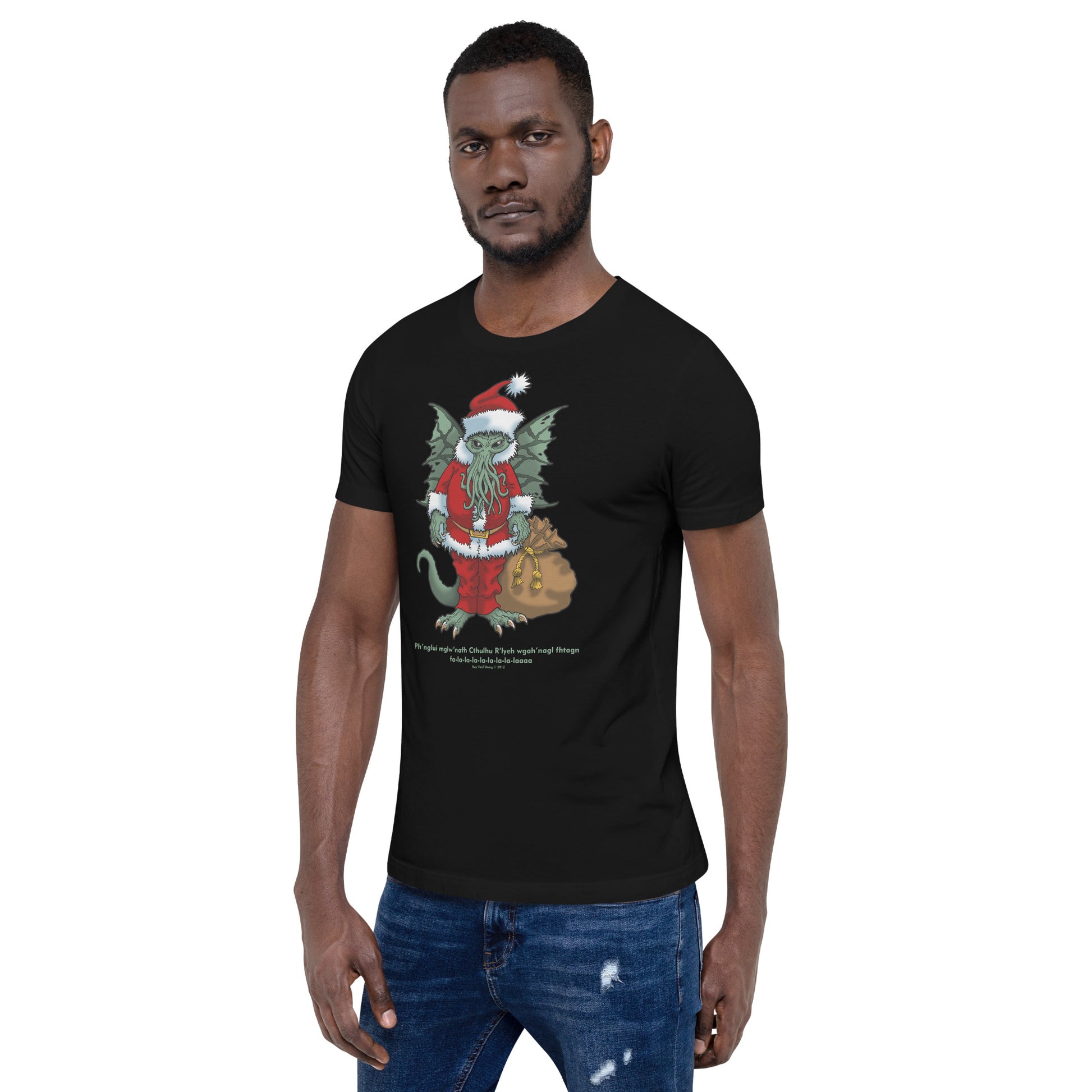 Xmas Cthulhu 2012 T-Shirt Geek Nerd Advertise to Meta Christmas Print Fantasy Prints