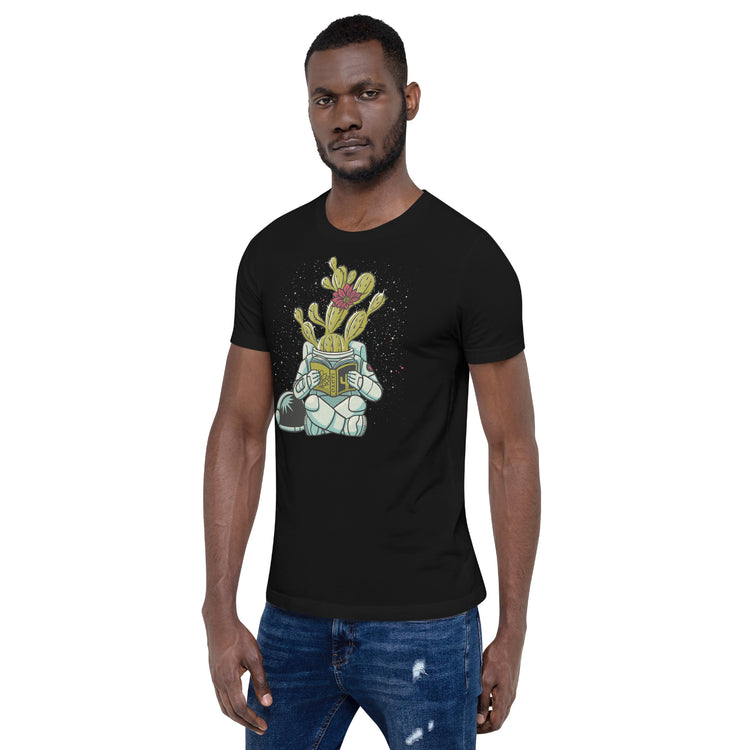 Astronaut Cactus Succulent T-Shirt Geek Nerd Advertise to Meta Botany Print Design by Tobe Fonseca