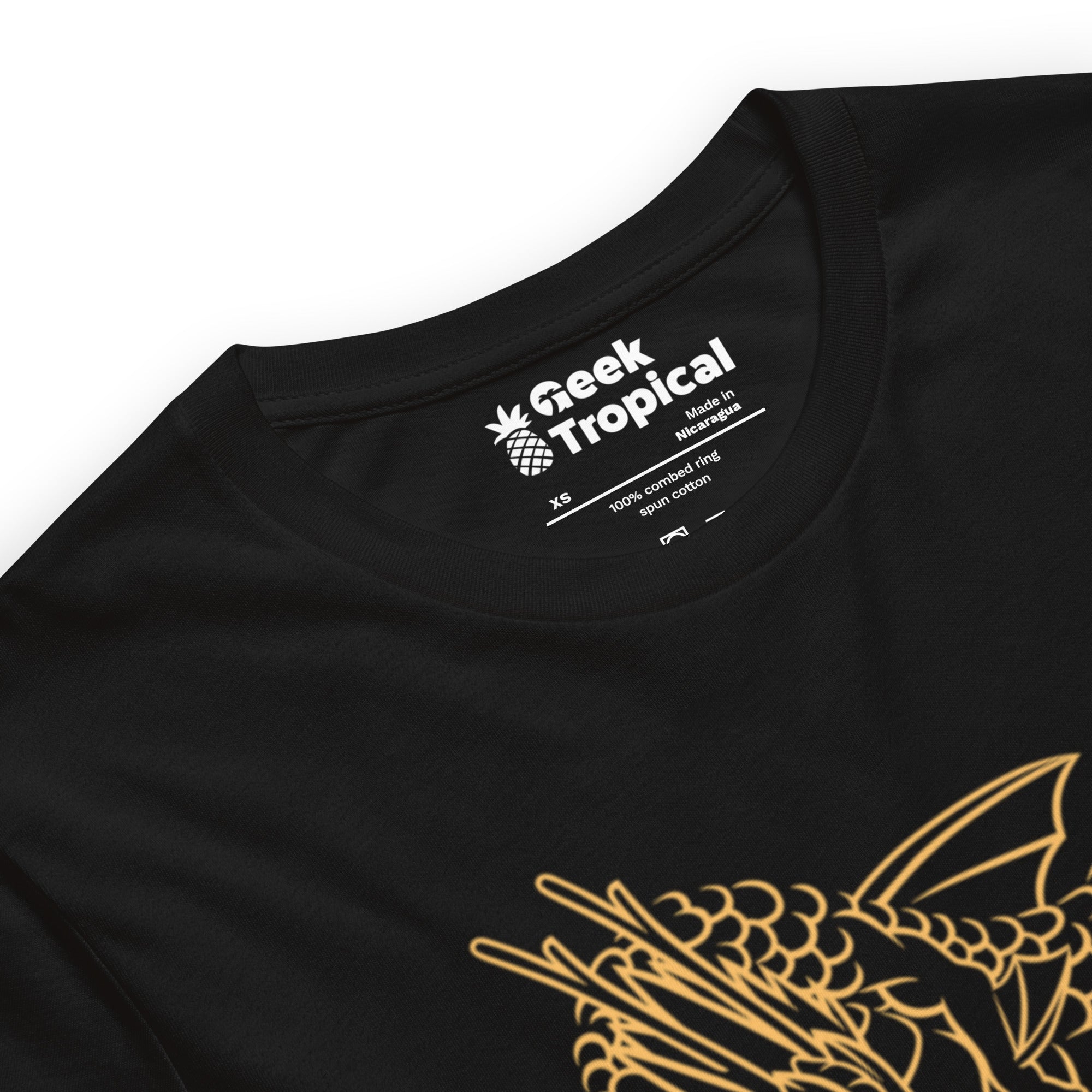 Chinese Golden Dragon T-Shirt Geek Nerd Design by Tobe Fonseca Fantasy Prints FLOW DESC WRITING