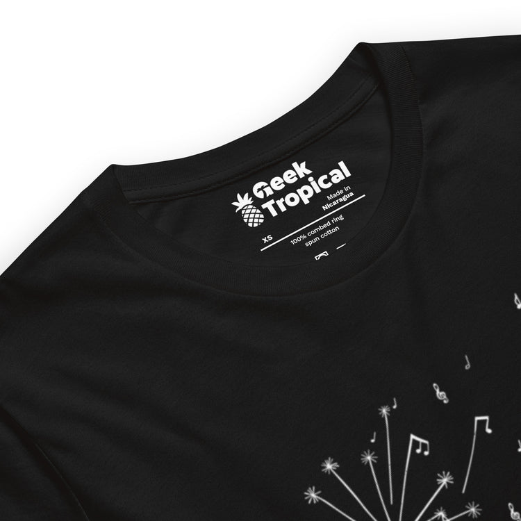 Dandelion Musical Notes T-Shirt Geek Nerd Botany Print Design by Tobe Fonseca FLOW DESC WRITING