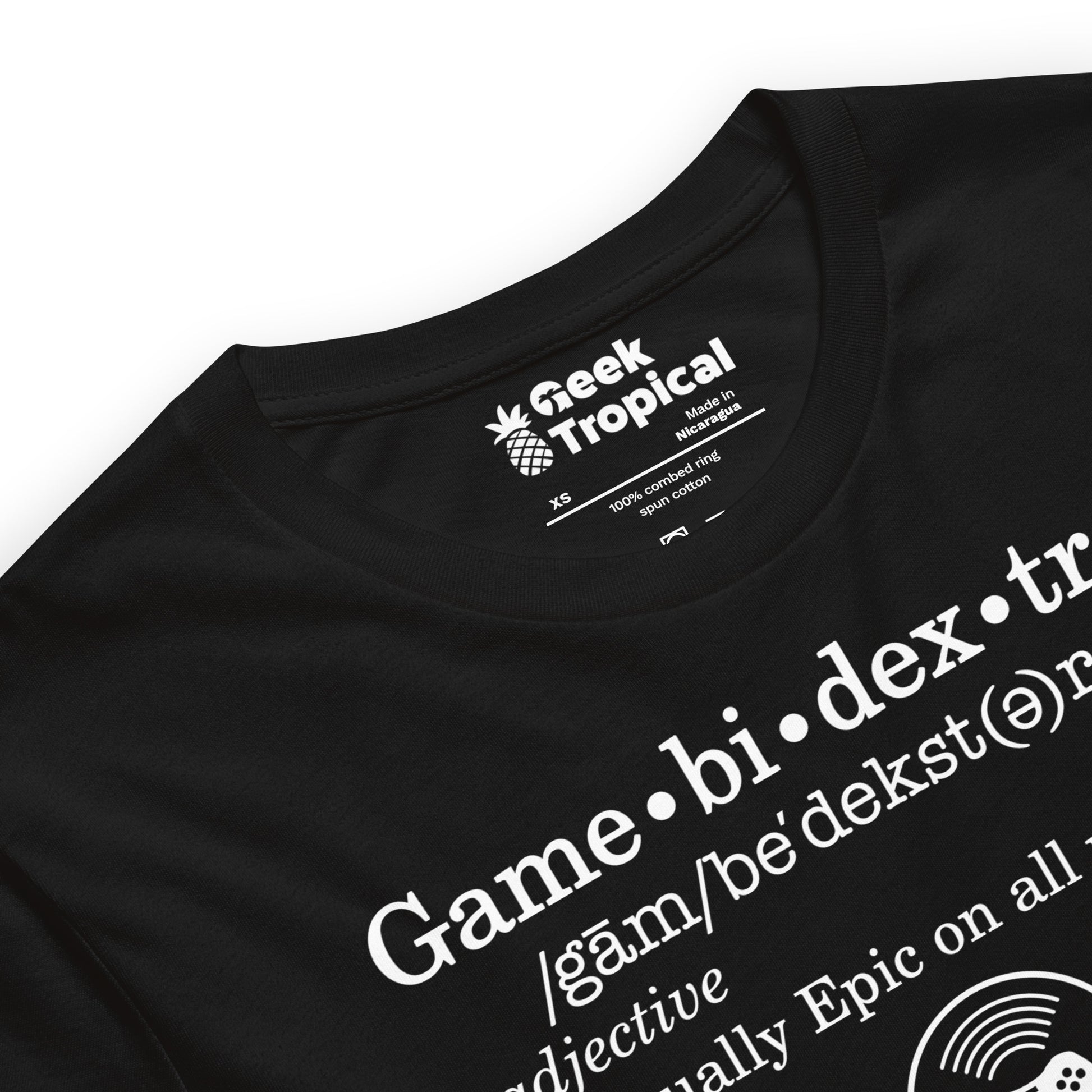 Gamebidextrous t-shirt Geek Nerd Advertise to Meta FLOW DESC WRITING Funny Prints