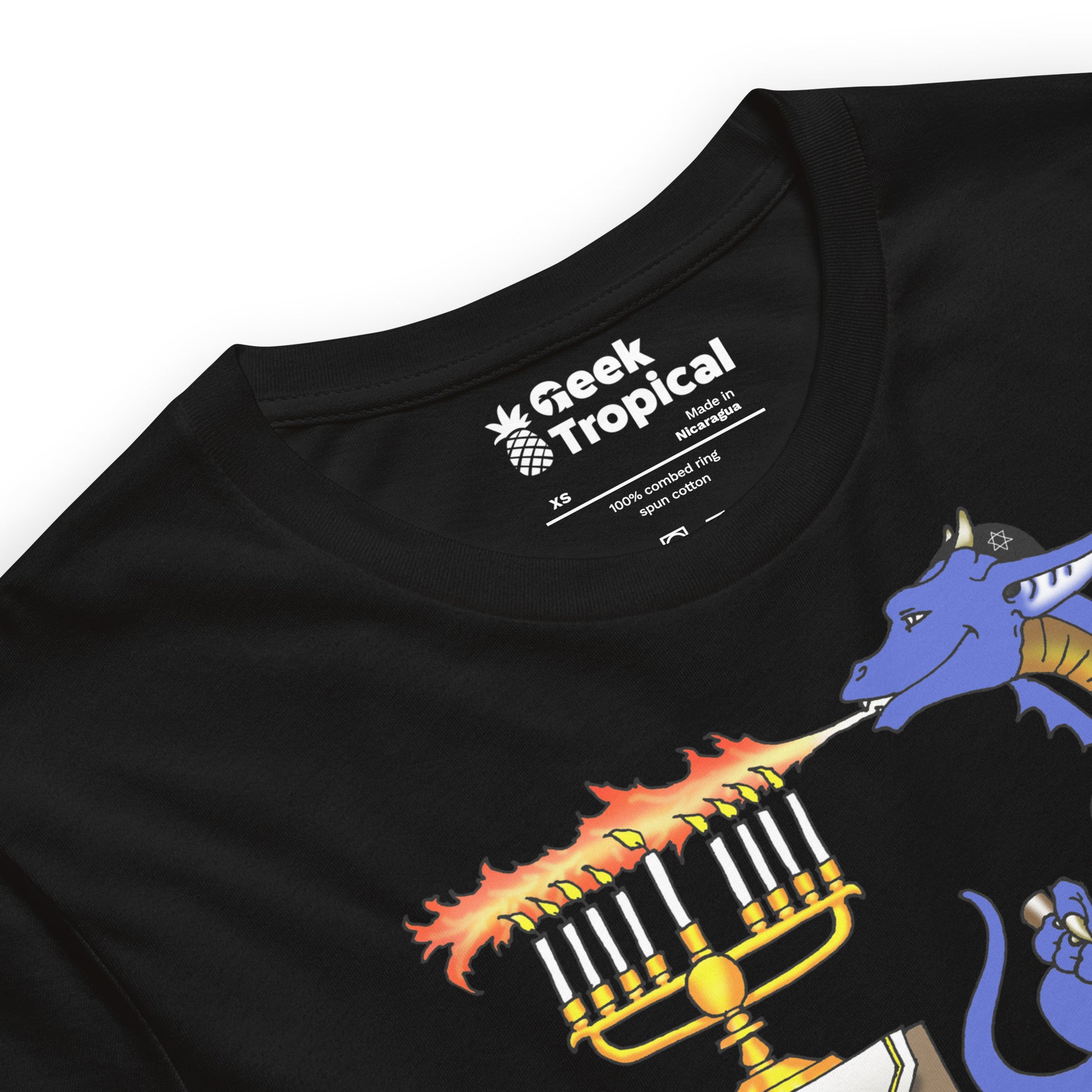 Menorah Dragon t-shirt Geek Nerd Advertise to Meta Fantasy Prints FLOW DESC WRITING