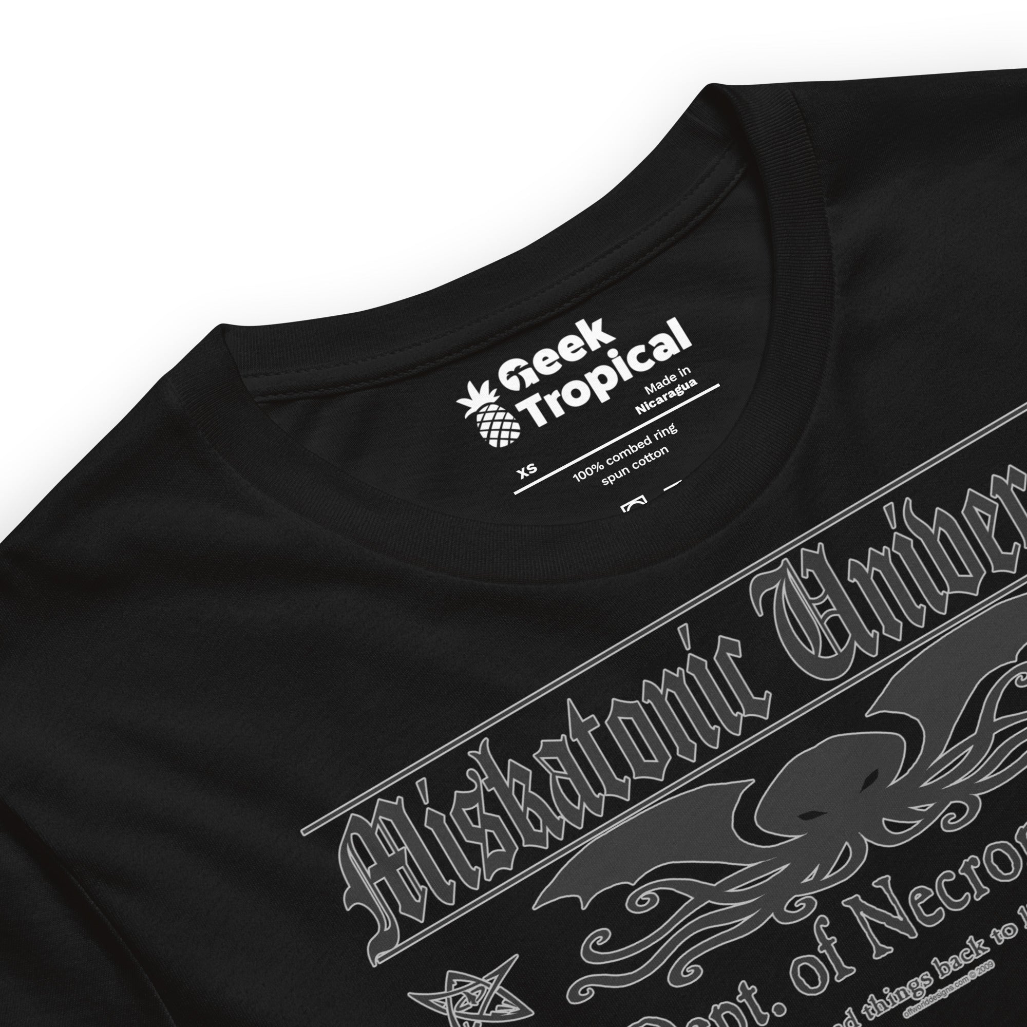 Miskatonic Dept Necromancy t-shirt Geek Nerd Advertise to Meta Book Prints Fantasy Prints