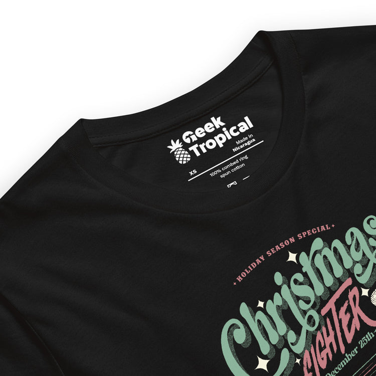 Holidays Fighting Jesus X Santa Claus T-Shirt Geek Nerd Advertise to Meta Christmas Print Design by Tobe Fonseca