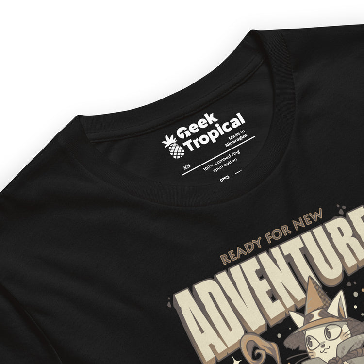 Wizard Cat Ready For New Adventures Light T-Shirt Geek Nerd Advertise to Meta Animal Patterns Design by Tobe Fonseca