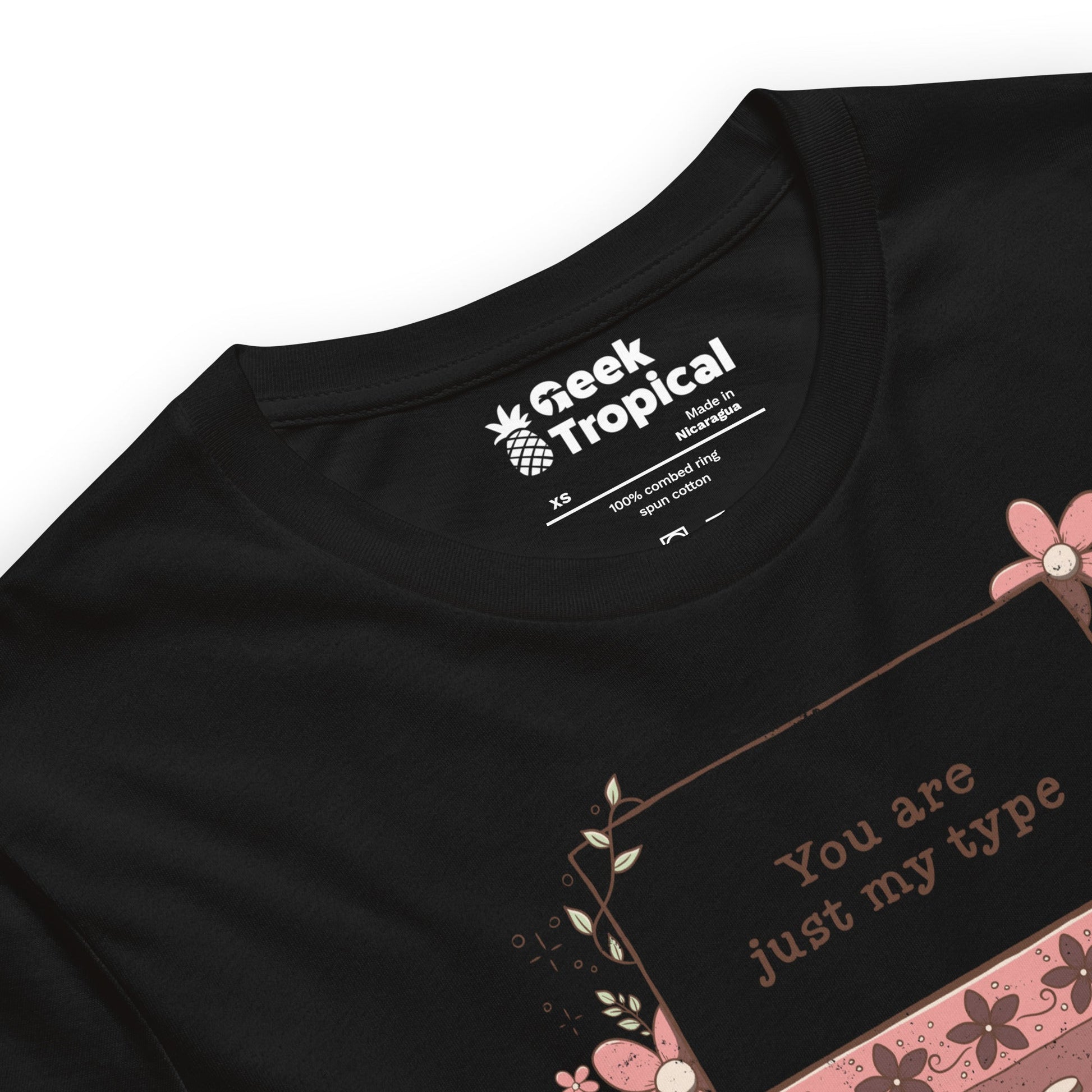 You Are Just My Type Floral Typewriter T-Shirt Geek Nerd Advertise to Meta Design by Tobe Fonseca FLOW DESC WRITING