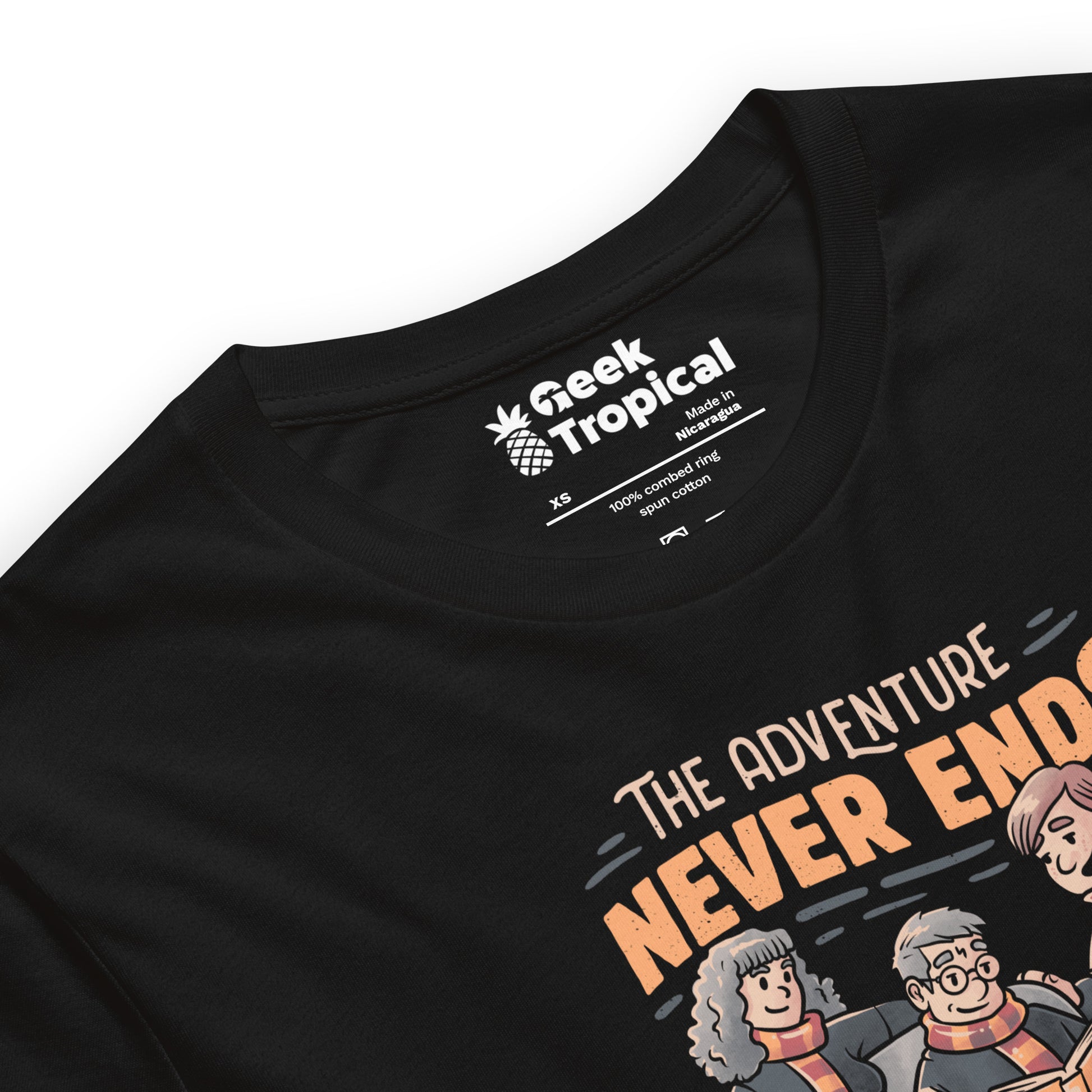 The Adventure Never Ends Just Start Another Book T-Shirt Geek Nerd Advertise to Meta Book Prints Design by Tobe Fonseca