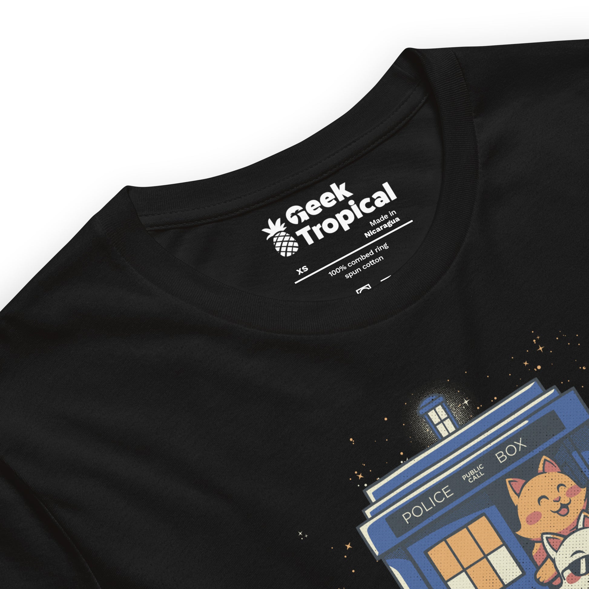 Tardis Cats T-Shirt Geek Nerd Advertise to Meta Animal Patterns Design by Tobe Fonseca