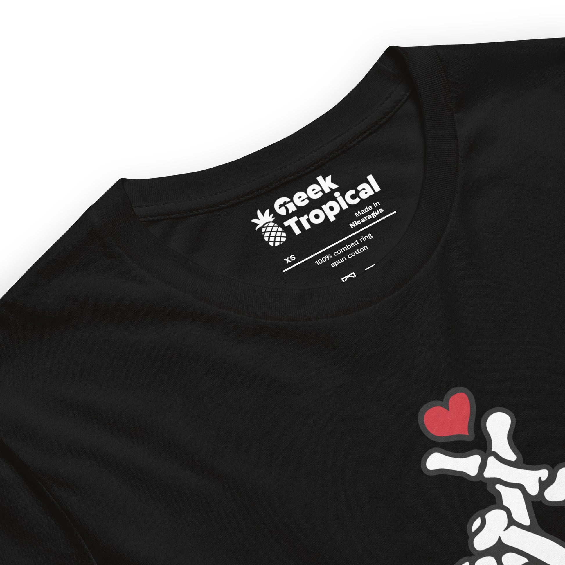 Skeleton Heart Hand T-Shirt Geek Nerd Advertise to Meta Design by Tobe Fonseca FLOW DESC WRITING