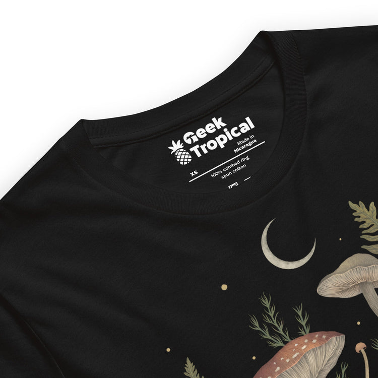 Autumn Mushrooms T-Shirt Geek Nerd Advertise to Meta Botany Print Design by Episodic Drawing
