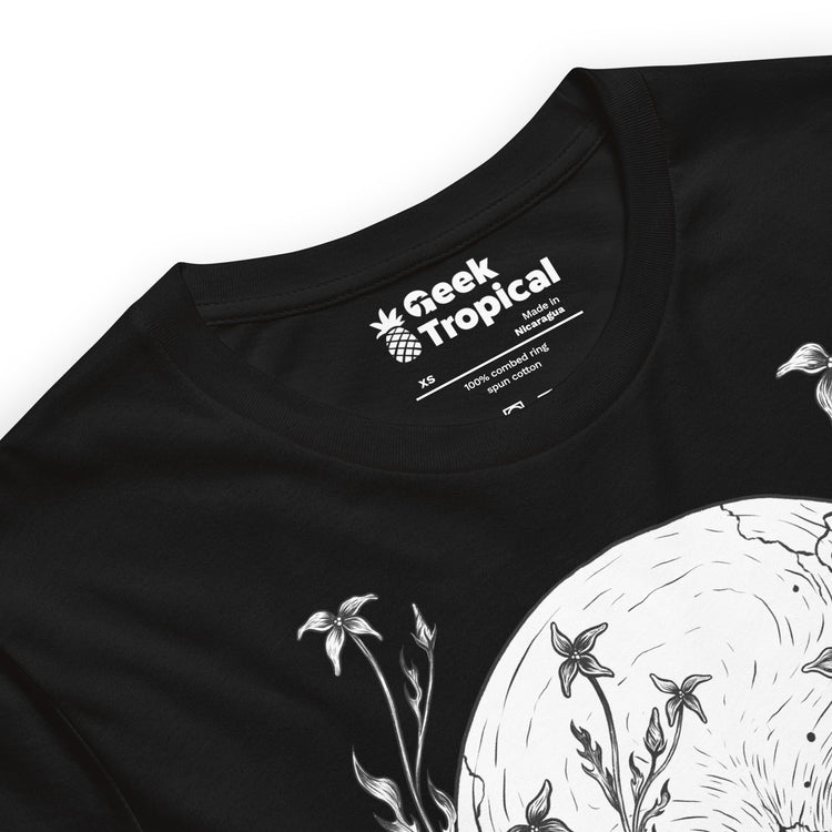 Floral Skull T-Shirt Geek Nerd Advertise to Meta Botany Print Design by Episodic Drawing