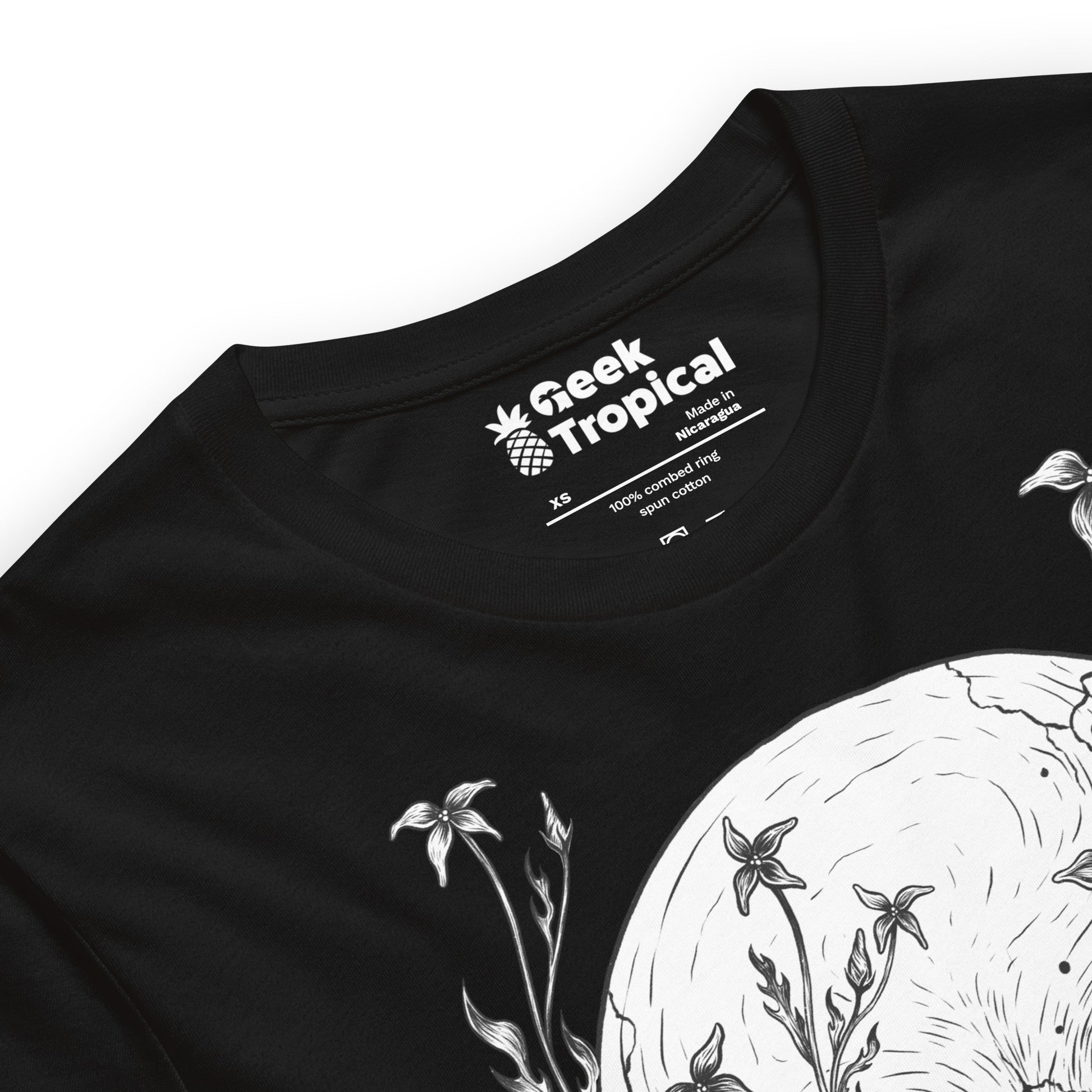 Floral Skull T-Shirt Geek Nerd Advertise to Meta Botany Print Design by Episodic Drawing