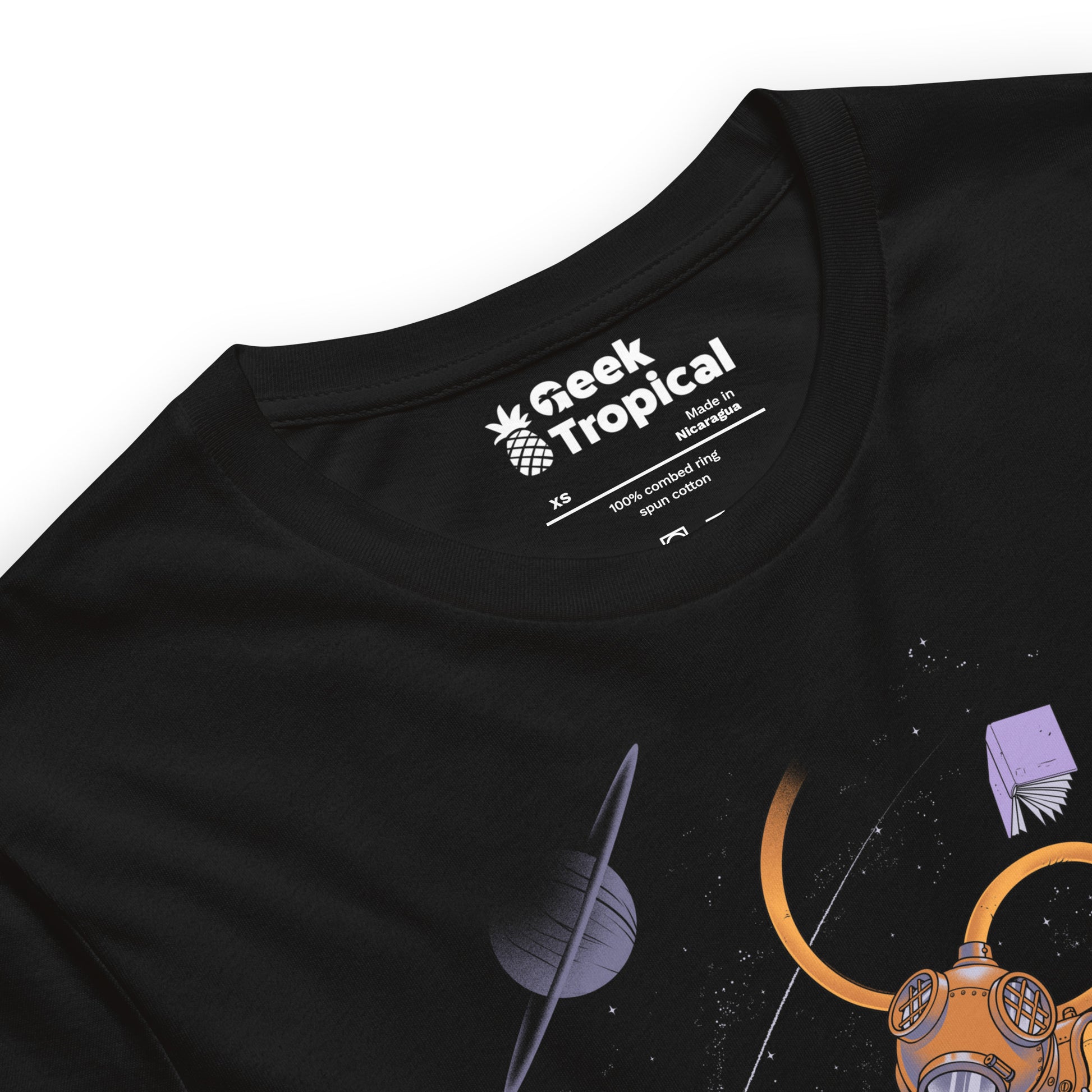 A Reader Lives A Thousand Lives - Diving Dress Space Adventures T-Shirt Geek Nerd Advertise to Meta Book Prints Design by Tobe Fonseca