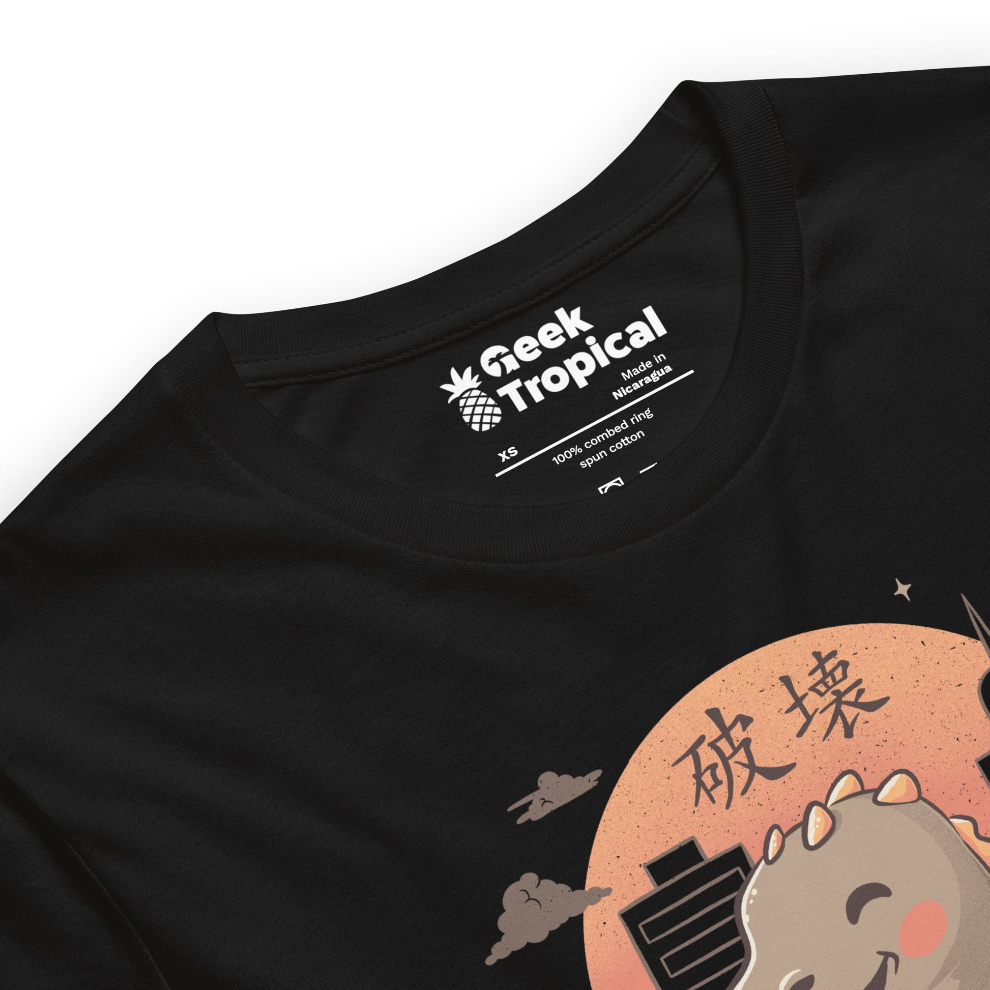 Baby Godzilla Japanese Vintage Destroying City T-shirt Geek Nerd Advertise to Meta Anime Design by Tobe Fonseca