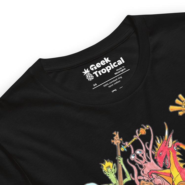 Alien Band T-Shirt Geek Nerd Advertise to Meta FLOW DESC WRITING music print