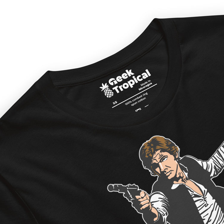 I Shot First T-Shirt Geek Nerd Advertise to Meta Fantasy Prints FLOW DESC WRITING