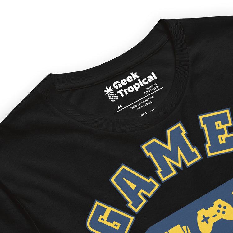 Gamer Athletic Dept T-Shirt Geek Nerd Advertise to Meta FLOW DESC WRITING Off World Designs