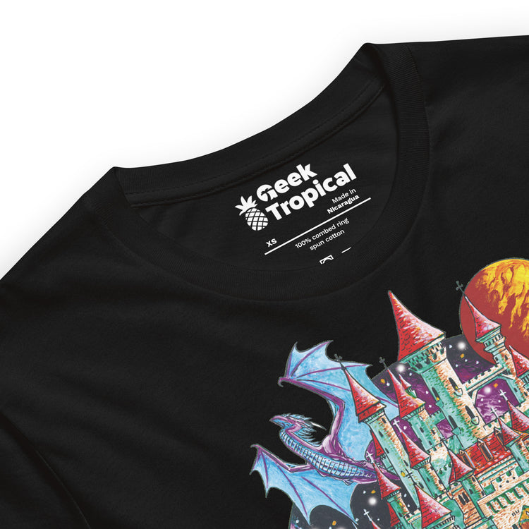 Castle Space City T-Shirt Geek Nerd Advertise to Meta Fantasy Prints FLOW DESC WRITING