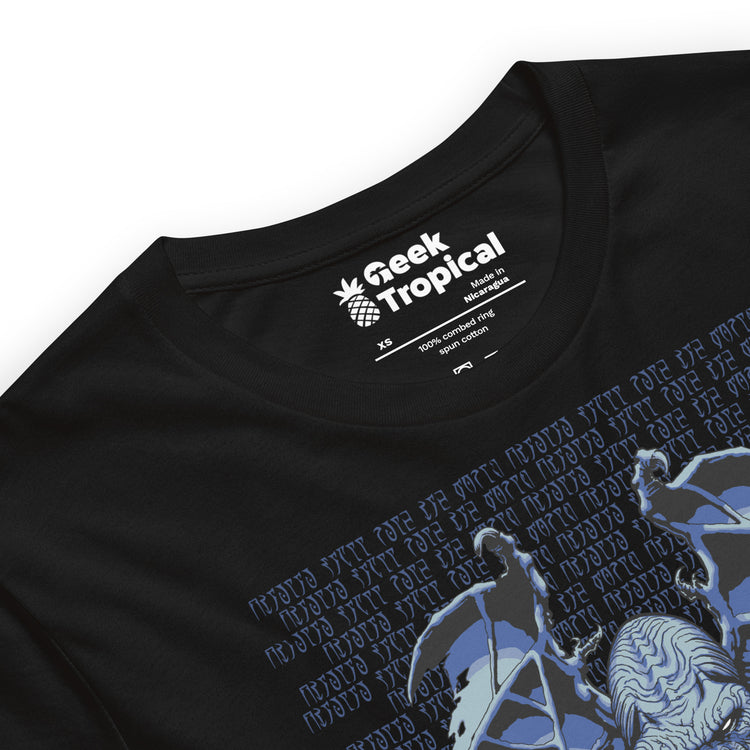 Blue Cthulhu T-Shirt Geek Nerd Advertise to Meta Fantasy Prints FLOW DESC WRITING