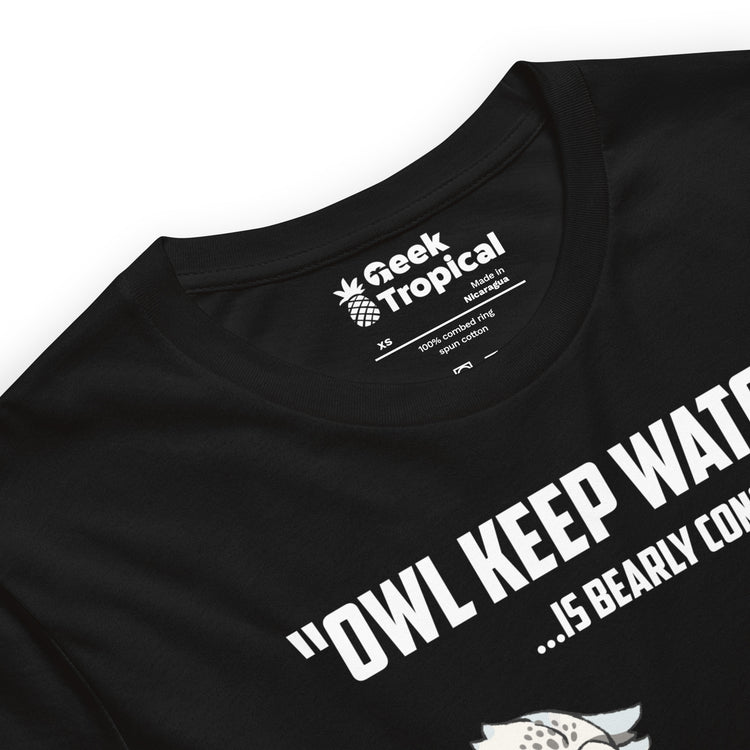 Owl Keep Watch Is Bearly Conscious Owlbears T-Shirt Geek Nerd Advertise to Meta Animal Patterns Design by Ardi Tong