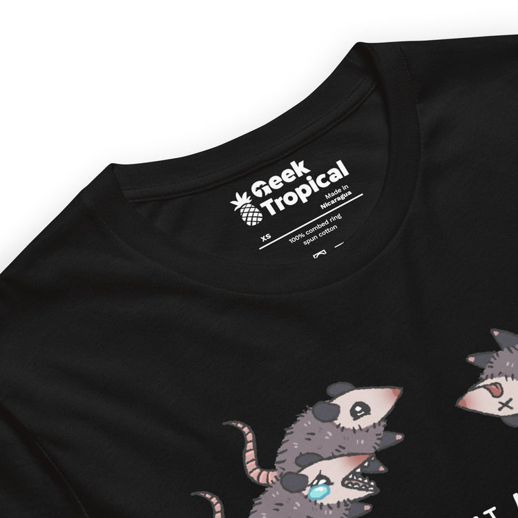 It Was Just A Prank Possum T-Shirt Geek Nerd Advertise to Meta Animal Patterns Design by Ardi Tong