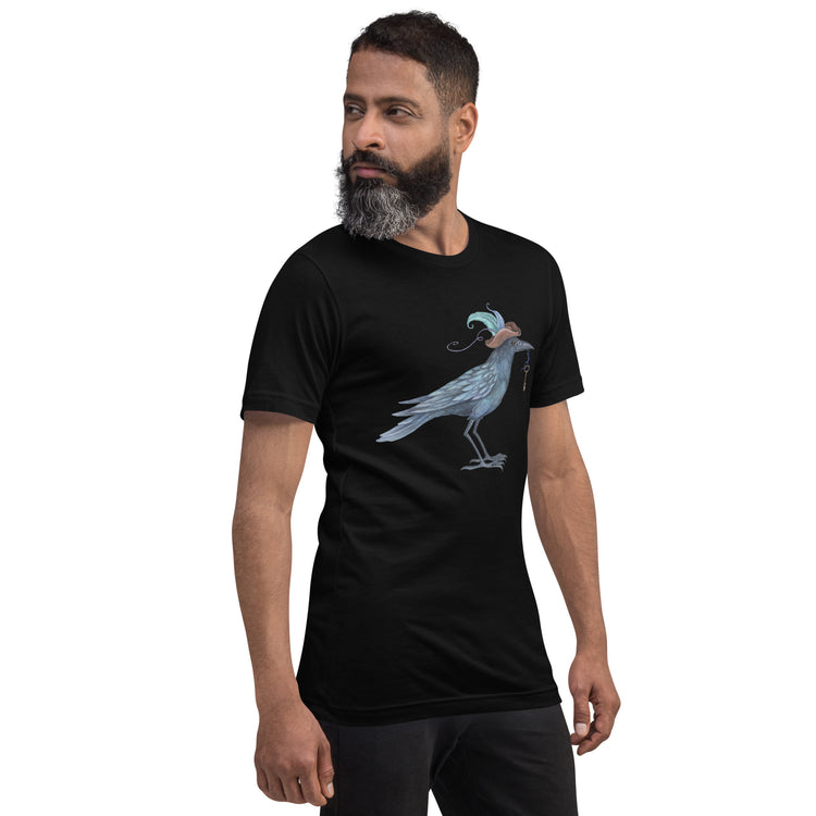Amy Brown Fancy Crow T-Shirt Geek Nerd Advertise to Meta Animal Patterns Design by Amy Brown