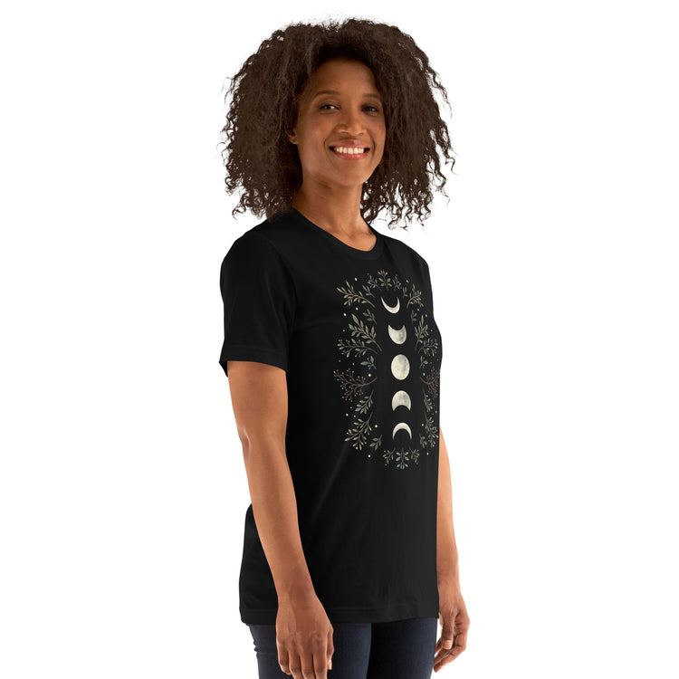Moonlight Garden Olive T-Shirt Geek Nerd Advertise to Meta Botany Print Design by Episodic Drawing