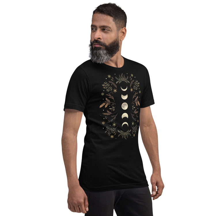 Moonlight Garden Winter Brown T-Shirt Geek Nerd Advertise to Meta Botany Print Design by Episodic Drawing