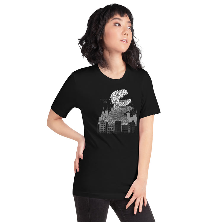 Catzilla T-Shirt Geek Nerd Advertise to Meta Animal Patterns Anime