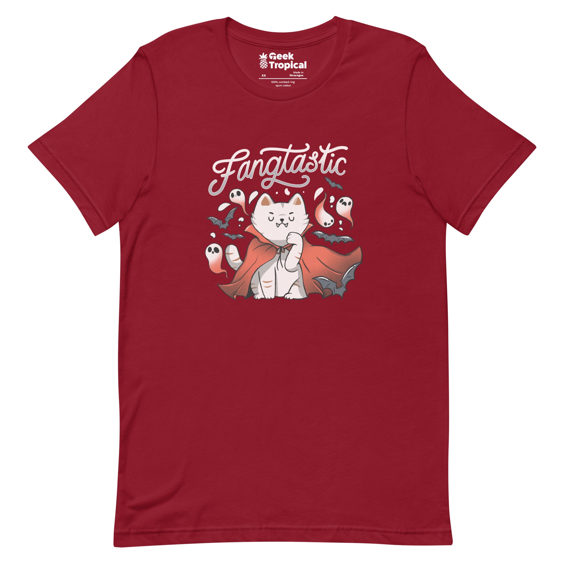 Fangtastic Vampire Cat T-Shirt Geek Nerd