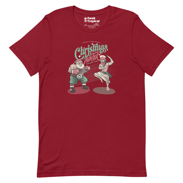 Holidays Fighting Jesus X Santa Claus T-Shirt Geek Nerd Advertise to Meta Christmas Print Design by Tobe Fonseca