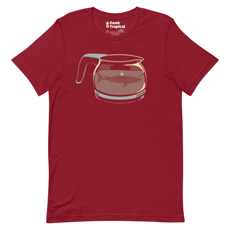 Coffee Jar Shark - Dangerous and Caffeinated T-Shirt Geek Nerd Advertise to Meta Animal Patterns Design by Tobe Fonseca