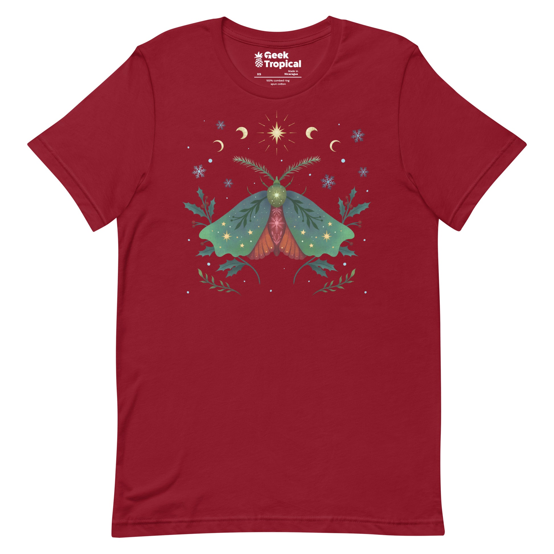 Christmas Moth T-Shirt Geek Nerd Advertise to Meta Animal Patterns Christmas Print