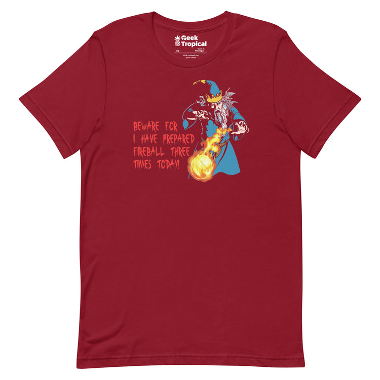 Fireball Prepared Wizard T-Shirt Geek Nerd Advertise to Meta dnd & rpg print Dnd Classes