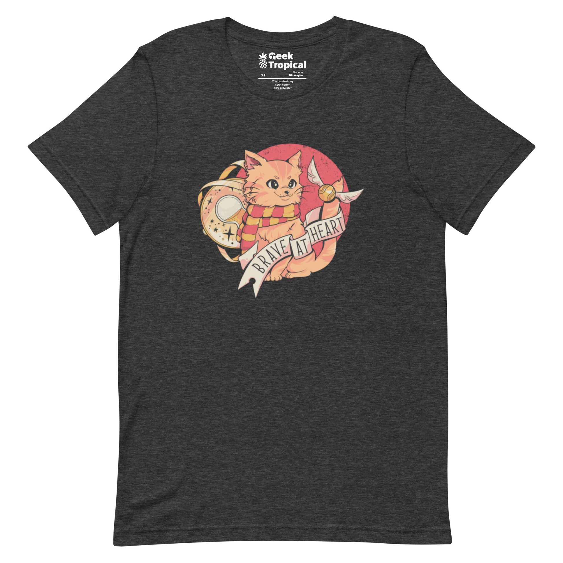 Brave at Heart Cat T-Shirt Geek Nerd Animal Patterns Design by Tobe Fonseca FLOW DESC WRITING