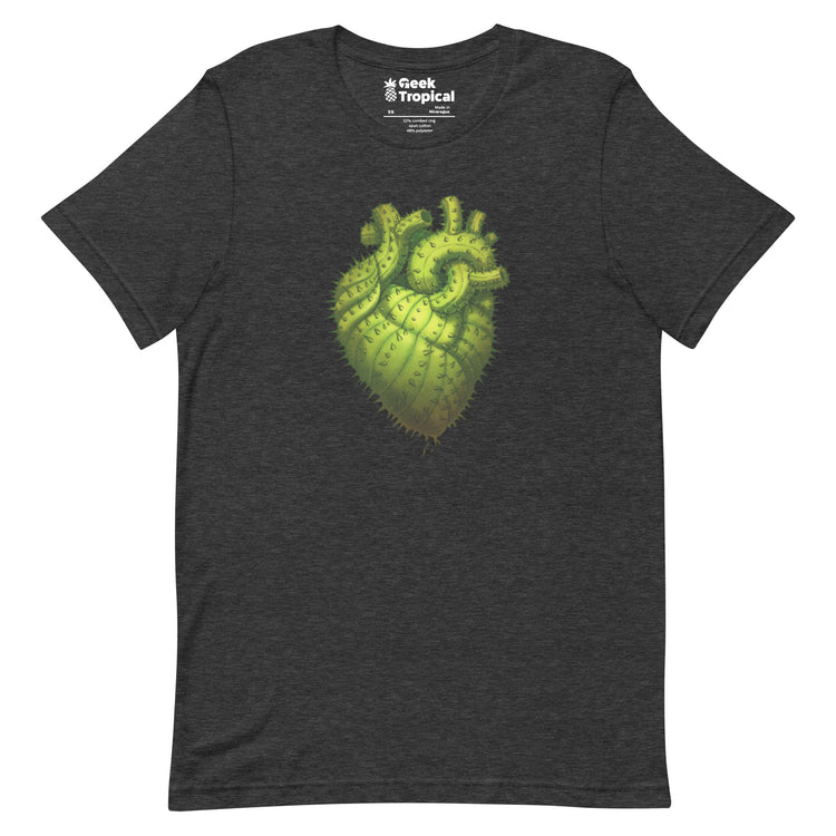 Cactus Heart T-Shirt Geek Nerd Botany Print Design by Tobe Fonseca FLOW DESC WRITING