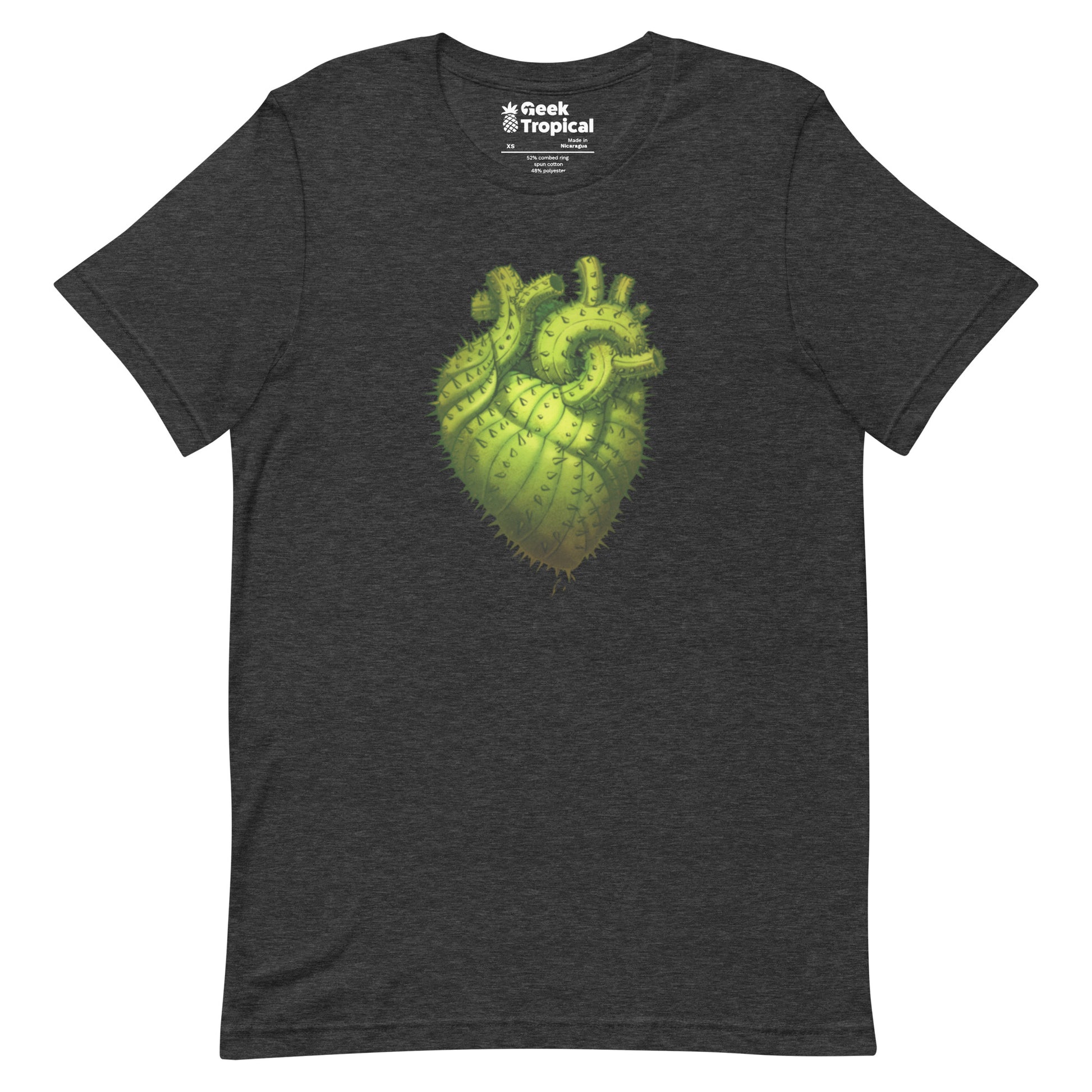 Cactus Heart T-Shirt Geek Nerd Botany Print Design by Tobe Fonseca FLOW DESC WRITING