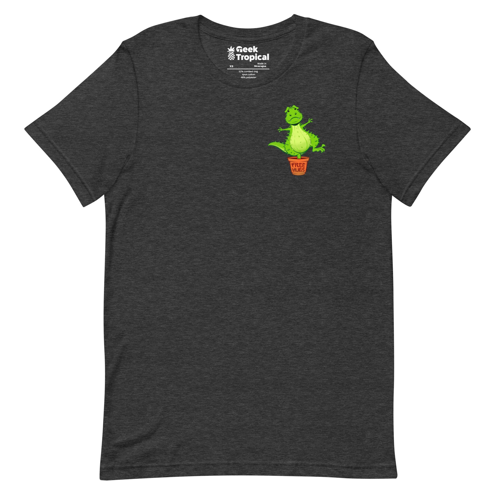 Cactus T - Rex Free Hugs T-Shirt Geek Nerd Botany Print Design by Tobe Fonseca dinosaur print