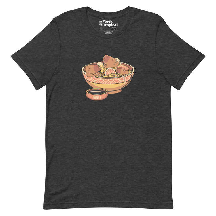 Capybara Cute Ramen T-Shirt Geek Nerd Animal Patterns Design by Tobe Fonseca FLOW DESC WRITING