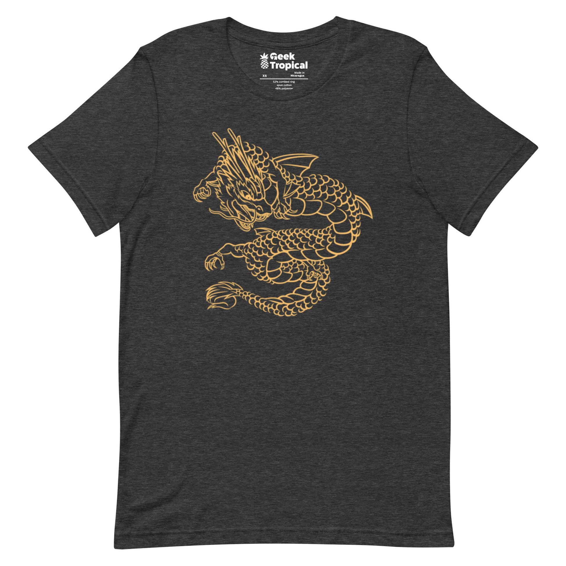 Chinese Golden Dragon T-Shirt Geek Nerd Design by Tobe Fonseca Fantasy Prints FLOW DESC WRITING