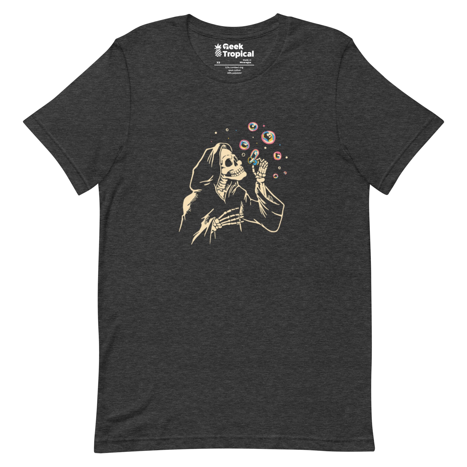 Death Blowing Bubbles T-Shirt Geek Nerd Design by Tobe Fonseca Fantasy Prints FLOW DESC WRITING