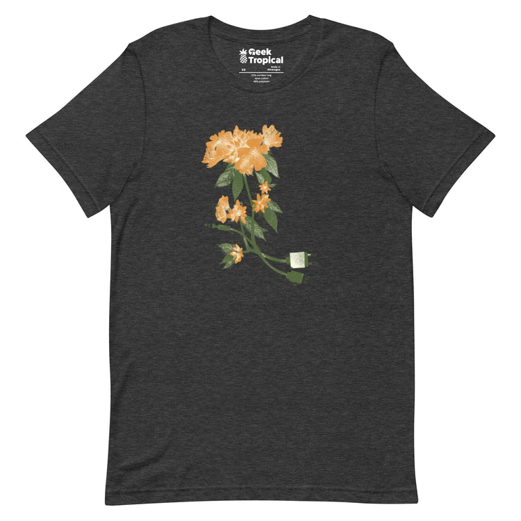 Digital Flower T-Shirt Geek Nerd Botany Print Design by Tobe Fonseca FLOW DESC WRITING