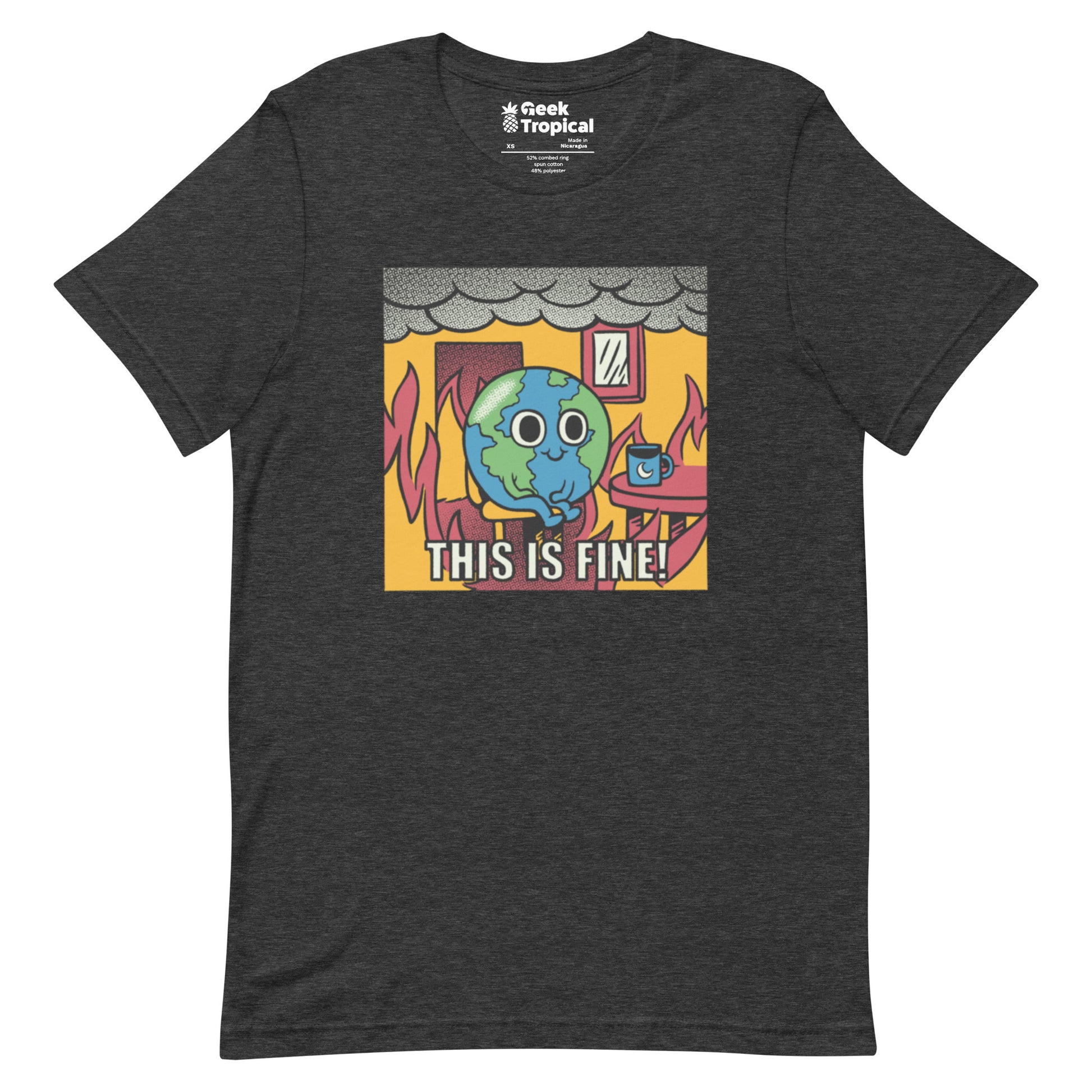 Earth Fire T-Shirt Geek Nerd Design by Tobe Fonseca Fantasy Prints FLOW DESC WRITING