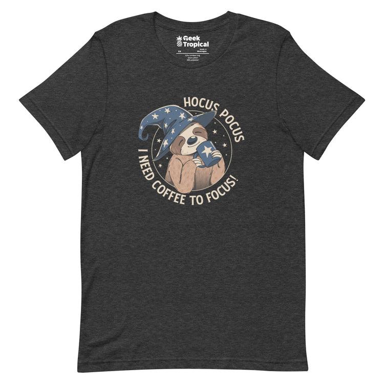 Hocus Pocus Coffee Focus Sloth T-Shirt Geek Nerd