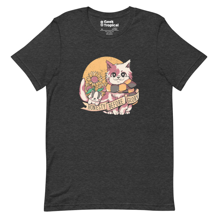 Honesty Before Glory Cat T-Shirt Geek Nerd