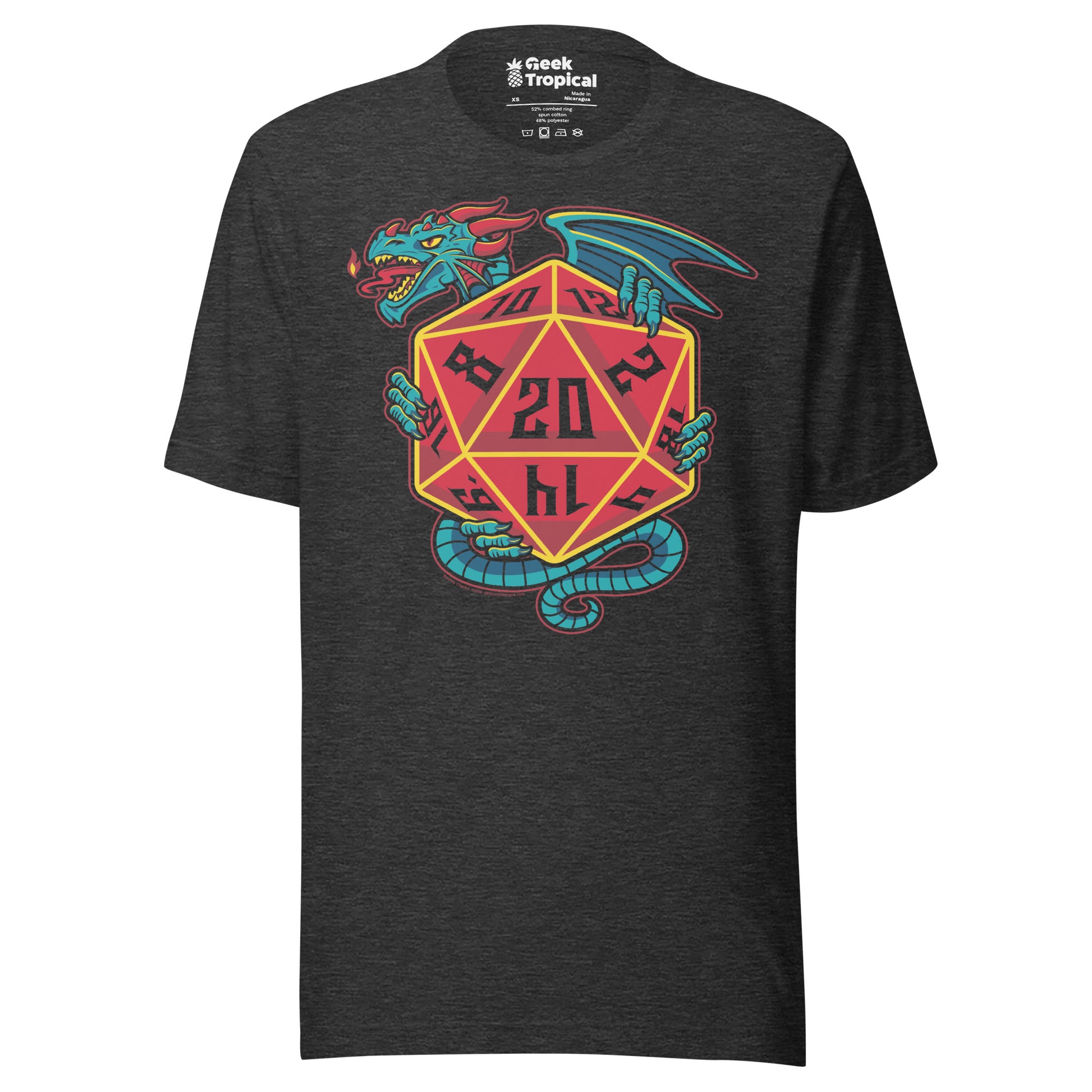 D20 Dice Dragon T-Shirt Geek Nerd Advertise to Meta board game print dnd & rpg print