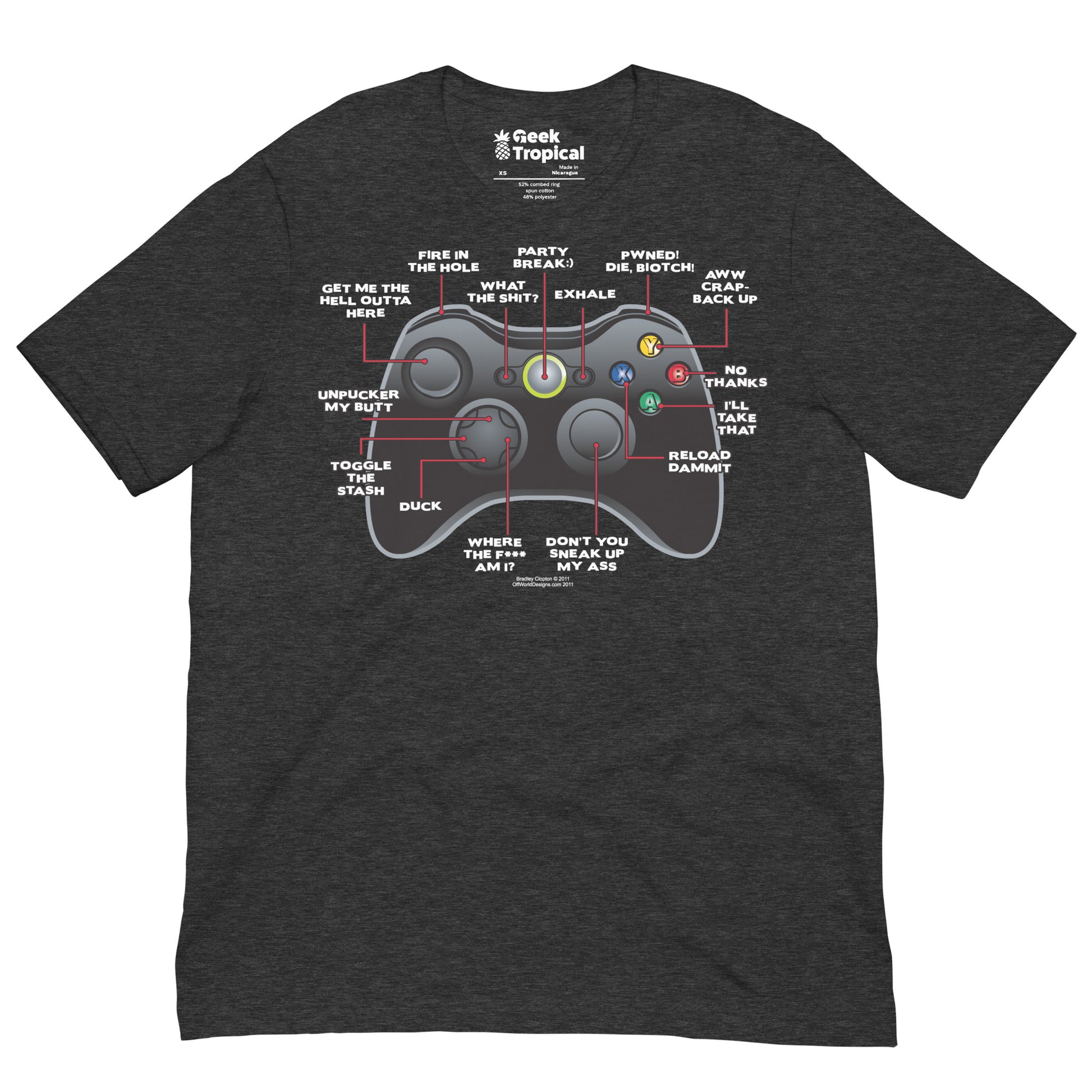 Game Controller t-shirt Geek Nerd Advertise to Meta FLOW DESC WRITING Off World Designs