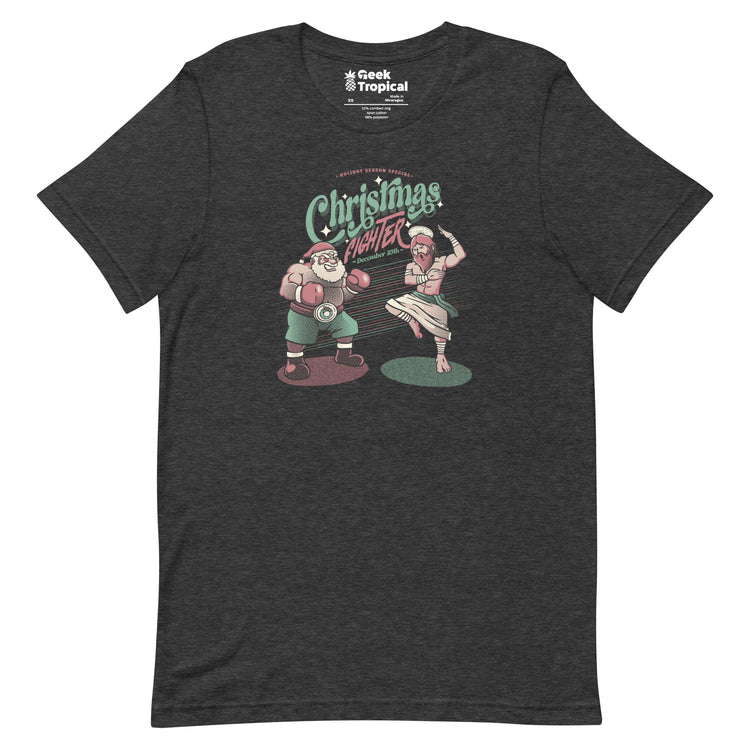 Holidays Fighting Jesus X Santa Claus T-Shirt Geek Nerd Advertise to Meta Christmas Print Design by Tobe Fonseca