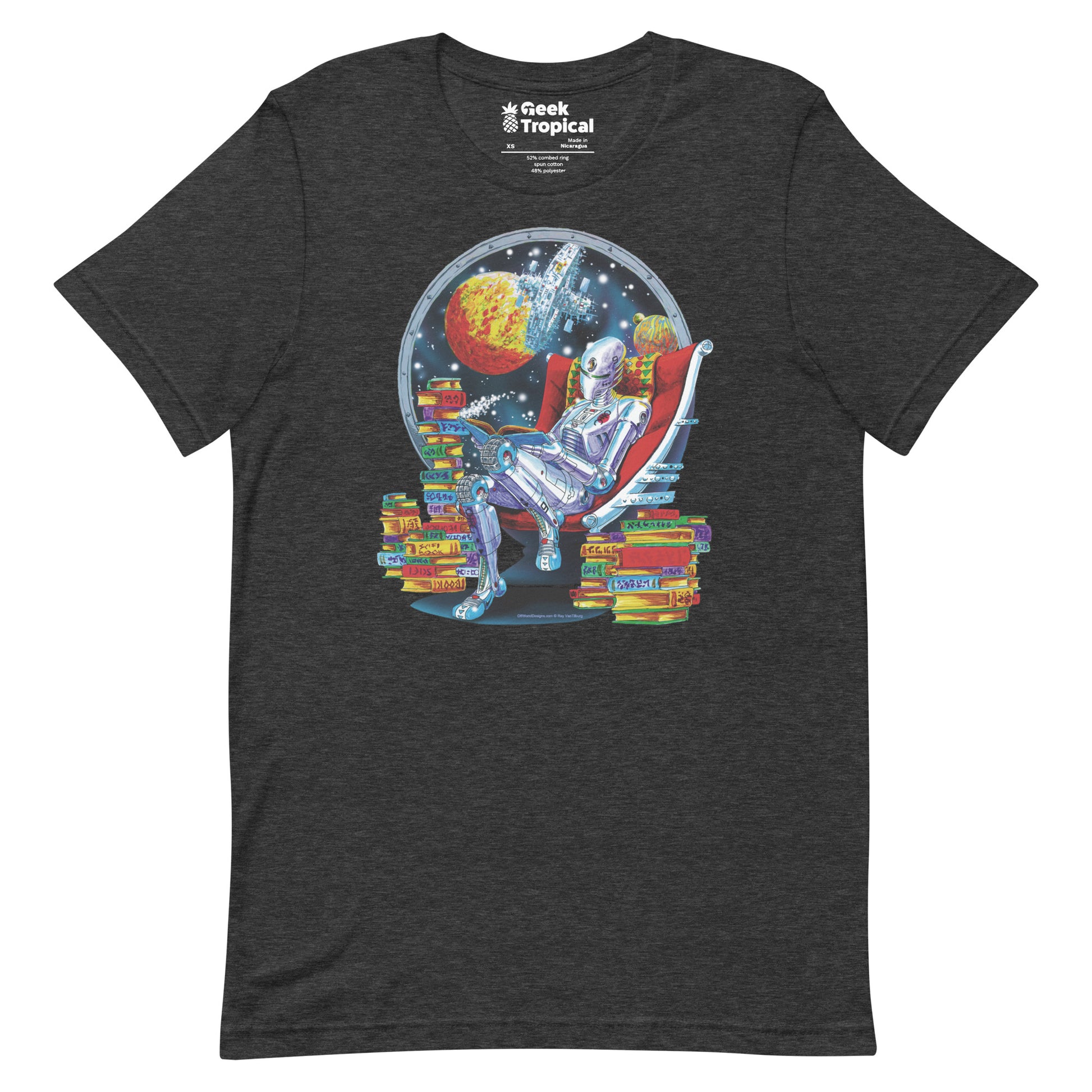Robot Reading T-shirt Geek Nerd Advertise to Meta Book Prints computer print