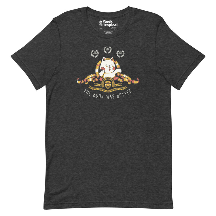 The Book Was Better Cat T-Shirt Geek Nerd Advertise to Meta Animal Patterns Book Prints